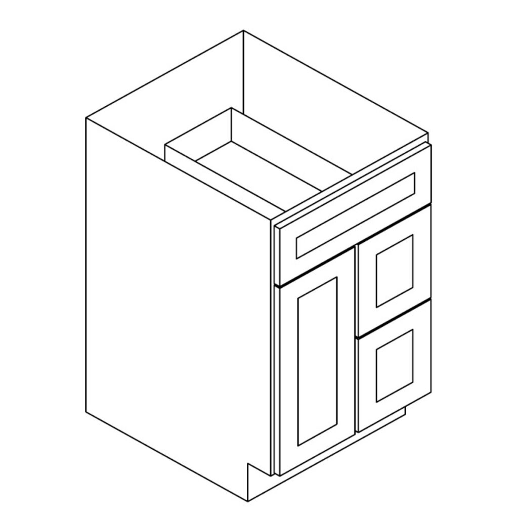 Vanity Sink Base – 2 Drawers 1 Door