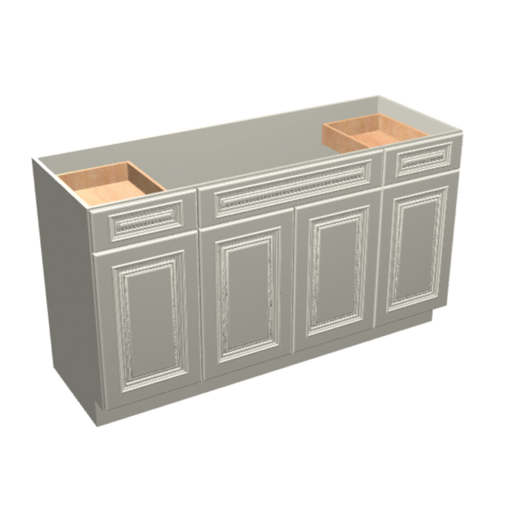 Vanity Sink Base – 2 Drawers, 4 Doors